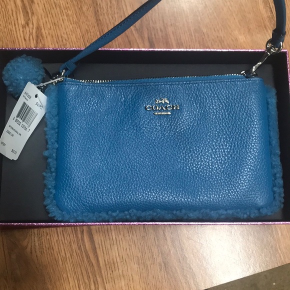 Coach Small Shearling Wristlet - Picture 1 of 7